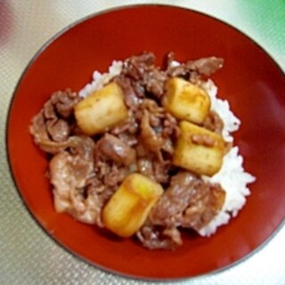 牛すき白ネギ丼